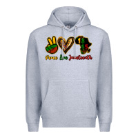 Heather Grey Peace love Juneteenth Premium Hoodie - HowdyJamesFarm