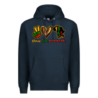 Navy Peace love Juneteenth Premium Hoodie - HowdyJamesFarm