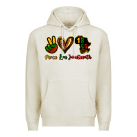 Oatmeal Heather Peace love Juneteenth Premium Hoodie - HowdyJamesFarm