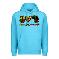 Ocean Blue Peace love Juneteenth Premium Hoodie - HowdyJamesFarm