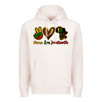 Pale Pink Peace love Juneteenth Premium Hoodie - HowdyJamesFarm
