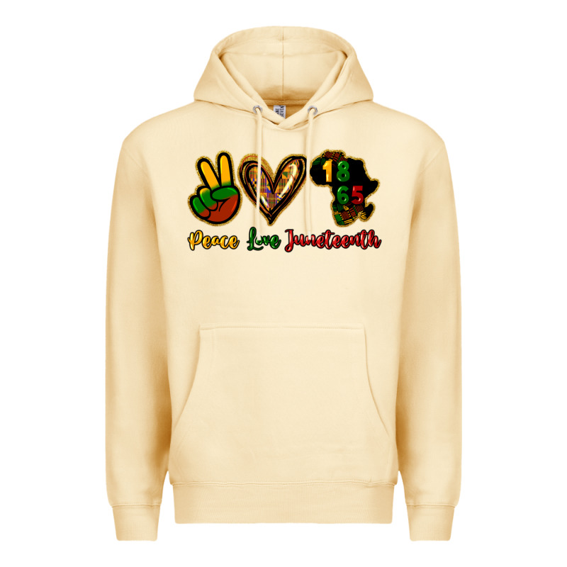 Peace Love Juneteenth Premium Hoodie by HowdyJamesFarm | Teevron