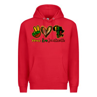 Red Peace love Juneteenth Premium Hoodie - HowdyJamesFarm