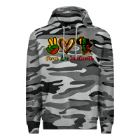 Slate Camo Peace love Juneteenth Premium Hoodie - HowdyJamesFarm