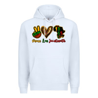 White Peace love Juneteenth Premium Hoodie - HowdyJamesFarm
