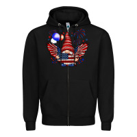 Black Gnome with 4th Of July elements Zipper Hoodie - HowdyJamesFarm