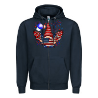 Navy Gnome with 4th Of July elements Zipper Hoodie - HowdyJamesFarm