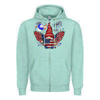 Seafoam Gnome with 4th Of July elements Zipper Hoodie - HowdyJamesFarm