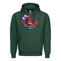 Sports Green Gnome with 4th Of July elements Zipper Hoodie - HowdyJamesFarm