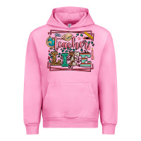Fuchsia Pink Teacher life leopard frame Urban Hoodie - LillyAllenDesigns