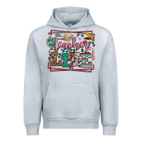 Heather Grey Teacher life leopard frame Urban Hoodie - LillyAllenDesigns