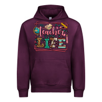 Mauve Wine Teacher life leopard frame Urban Hoodie - LillyAllenDesigns