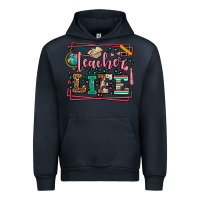 Navy Teacher life leopard frame Urban Hoodie - LillyAllenDesigns