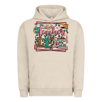 Pigment French Oak Teacher life leopard frame Urban Hoodie - LillyAllenDesigns