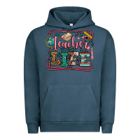 Pigment Midnight Navy Teacher life leopard frame Urban Hoodie - LillyAllenDesigns