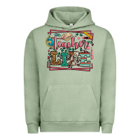 Pigment Oil Green Teacher life leopard frame Urban Hoodie - LillyAllenDesigns