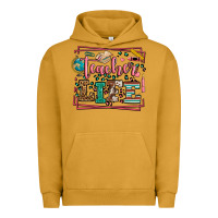 Pigment Peanut Butter Teacher life leopard frame Urban Hoodie - LillyAllenDesigns
