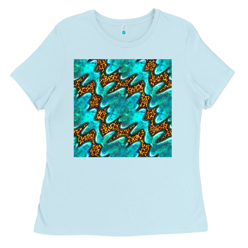 Turquoise Leopard Seamless Pattern Ladies Tee by BundleAndBundleShop | Teevron