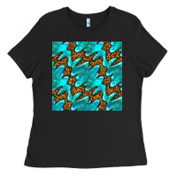 Black turquoise leopard seamless pattern Ladies Tee - BundleAndBundleShop