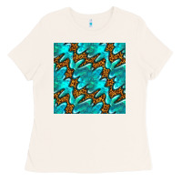 Bone turquoise leopard seamless pattern Ladies Tee - BundleAndBundleShop