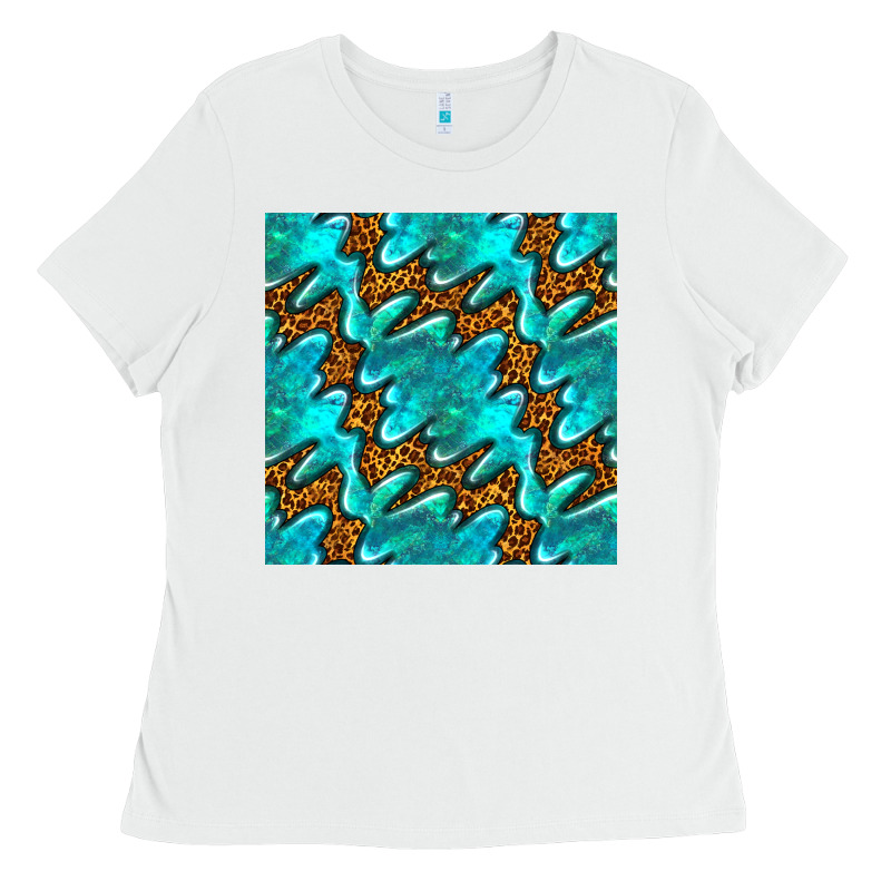Turquoise Leopard Seamless Pattern Ladies Tee by BundleAndBundleShop | Teevron