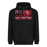 Black my dog is my valentine Heavyweight Hoodie - OliviaCreatesArt