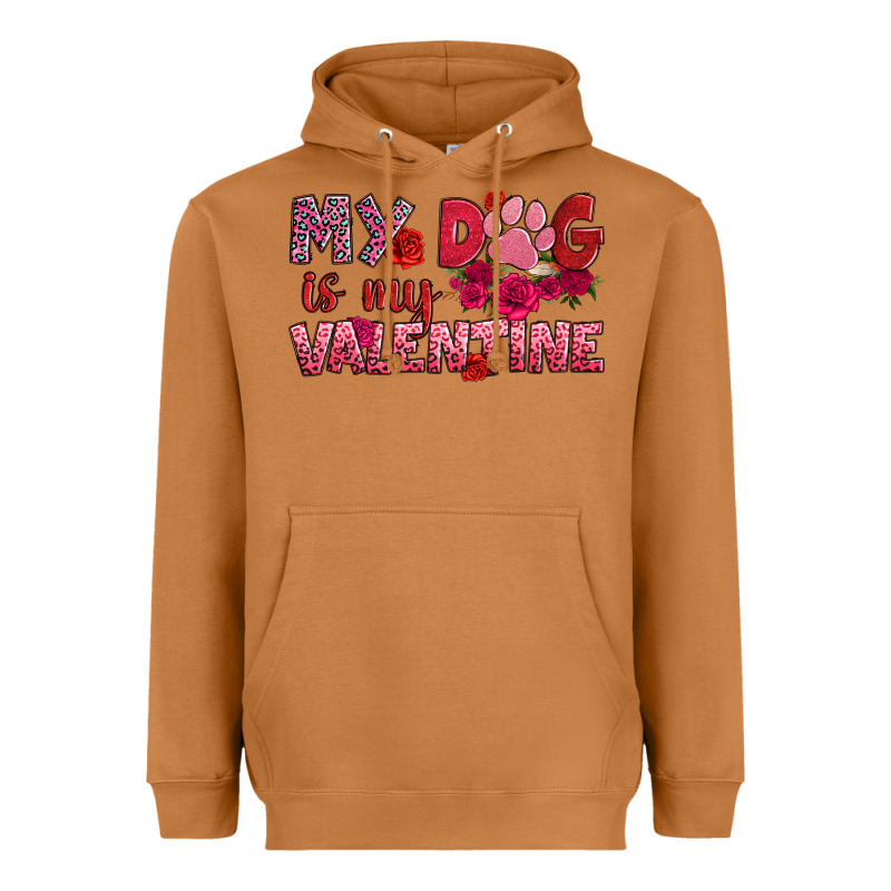 My Dog Is My Valentine Heavyweight Hoodie by OliviaCreatesArt | Teevron