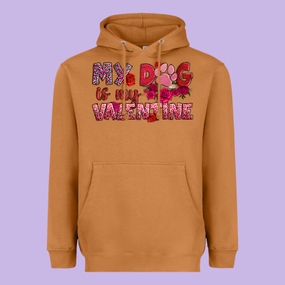 My Dog Is My Valentine Heavyweight Hoodie Designed By Oliviacreatesart