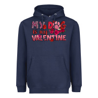 Navy my dog is my valentine Heavyweight Hoodie - OliviaCreatesArt