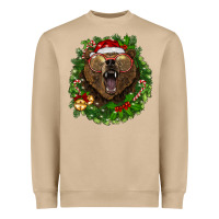 Mushroom christmas bear  wreath Heavyweight Sweatshirt - BarkalooDesign