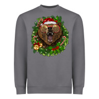 Storm christmas bear  wreath Heavyweight Sweatshirt - BarkalooDesign