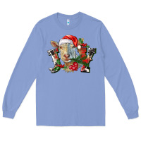 Colony Blue Joy Christmas Goat Long Sleeve Tee - LillyAllenDesigns