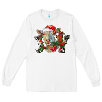 White Joy Christmas Goat Long Sleeve Tee - LillyAllenDesigns