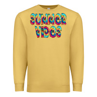Antique Gold summer vibes tie dye doodle Premium Sweatshirt - CowCowDesign
