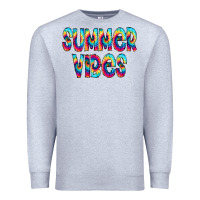 Heather Grey summer vibes tie dye doodle Premium Sweatshirt - CowCowDesign
