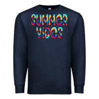 Navy summer vibes tie dye doodle Premium Sweatshirt - CowCowDesign