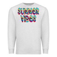 Oatmeal Heather summer vibes tie dye doodle Premium Sweatshirt - CowCowDesign