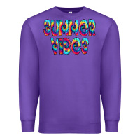 Purple summer vibes tie dye doodle Premium Sweatshirt - CowCowDesign