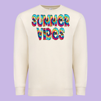 Summer Vibes Tie Dye Doodle Premium Sweatshirt Designed By Cowcowdesign