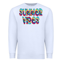 White summer vibes tie dye doodle Premium Sweatshirt - CowCowDesign