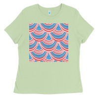 Matcha american flag seamless pattern Ladies Tee - BundleAndBundleShop