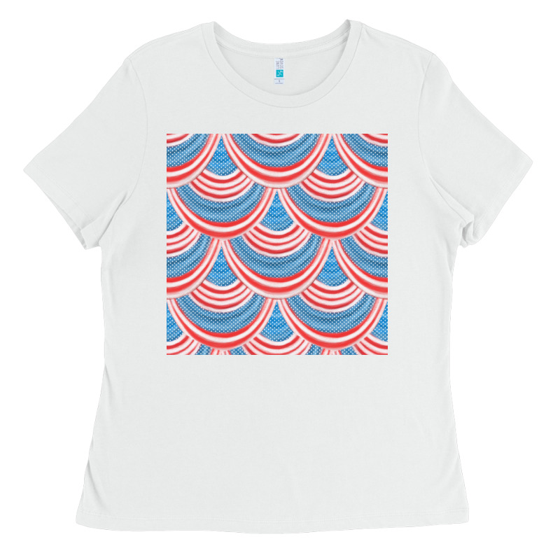 American Flag Seamless Pattern Ladies Tee by BundleAndBundleShop | Teevron