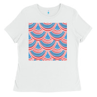 White american flag seamless pattern Ladies Tee - BundleAndBundleShop