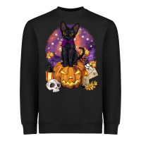 Black halloween black cat pumpkin Heavyweight Sweatshirt - BarkalooDesign