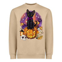 Mushroom halloween black cat pumpkin Heavyweight Sweatshirt - BarkalooDesign
