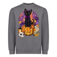 Storm halloween black cat pumpkin Heavyweight Sweatshirt - BarkalooDesign