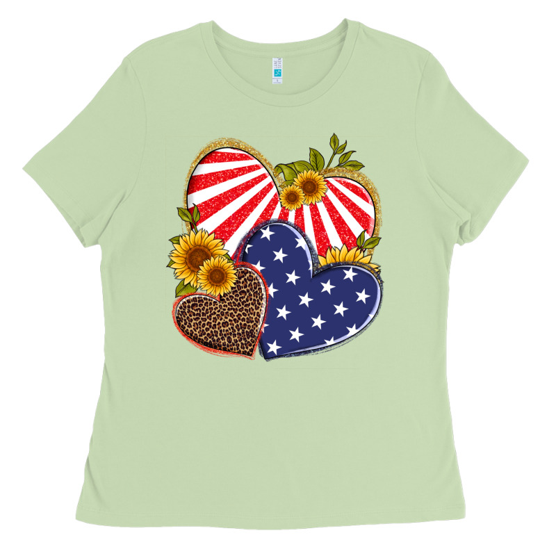 America Heart And Sunflower Ladies Tee by Artiststas | Teevron
