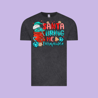 Santa Bring Me Turquoise Vintage Tee Designed By Maliassmallbusiness