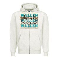 Oatmeal Heather wallen with bull skull Zipper Hoodie - TumblerDesignByShophia