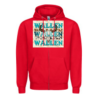 Red wallen with bull skull Zipper Hoodie - TumblerDesignByShophia